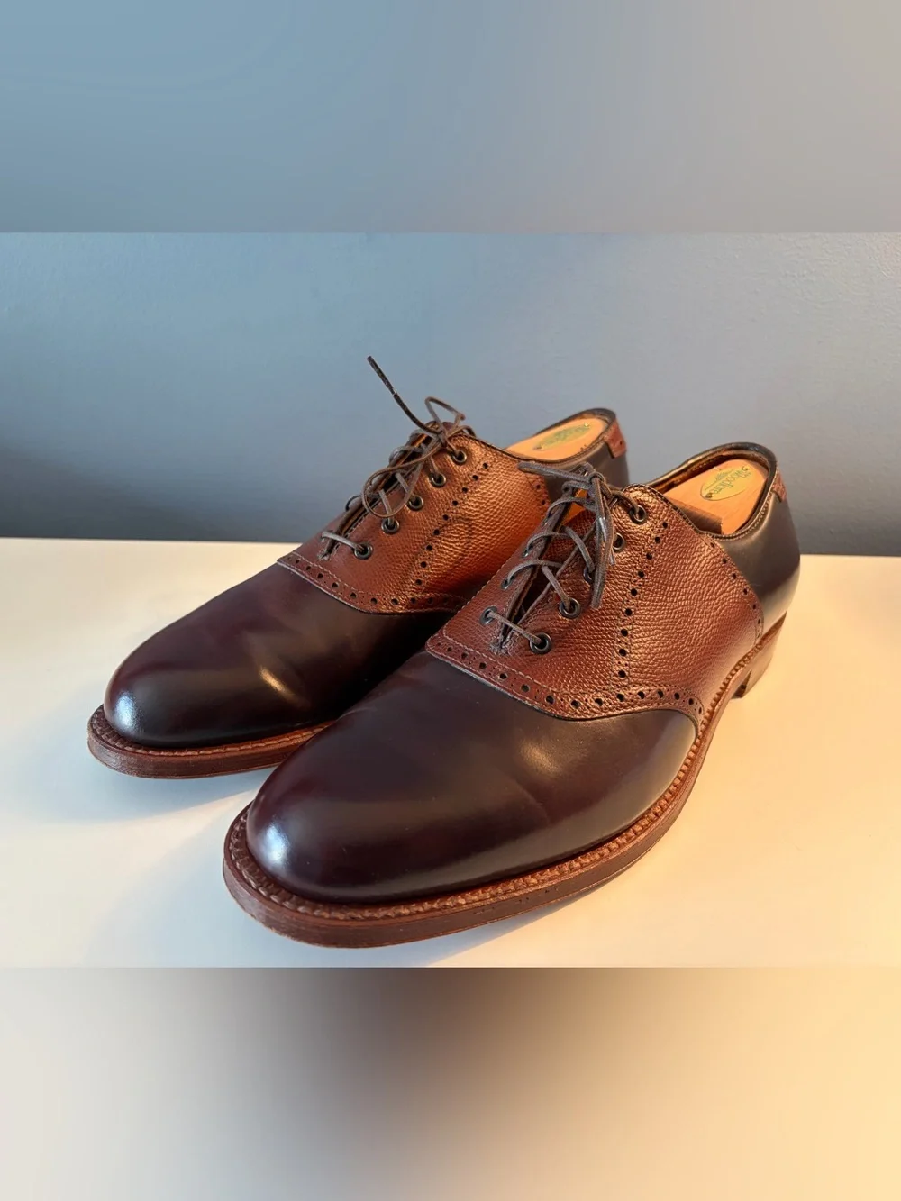 Alden x Leffot Color 8 & Brown Alpine Grain Saddle Shoe Size 10D
